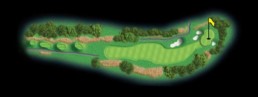 layout for hole 1 at the black mountain golf course