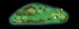 layout for hole 13 at the black mountain golf course