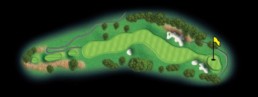 layout for hole 14 at the black mountain golf course