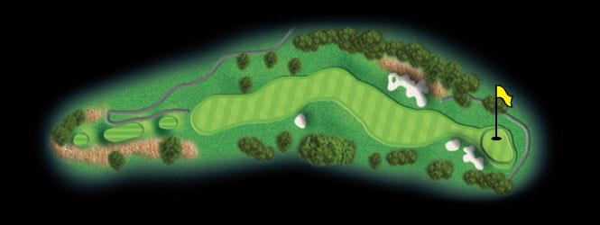 layout for hole 14 at the black mountain golf course