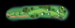 layout for hole 16 at the black mountain golf course