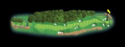 layout for hole 18 at the black mountain golf course