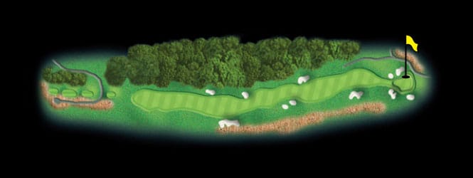 layout for hole 18 at the black mountain golf course
