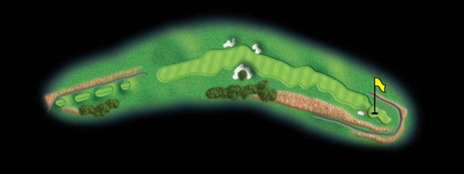 layout for hole 2 at the black mountain golf course