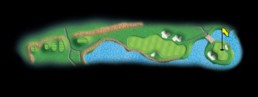 layout for hole 5 at the black mountain golf course