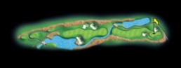 layout for hole 6 at the black mountain golf course