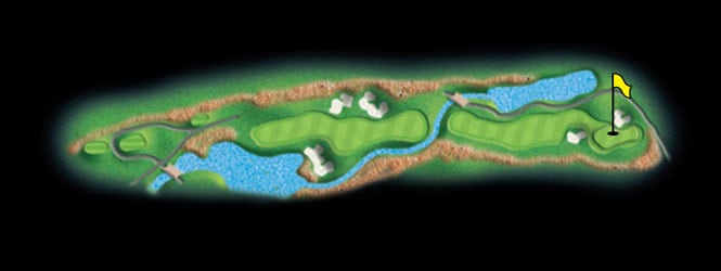 layout for hole 6 at the black mountain golf course