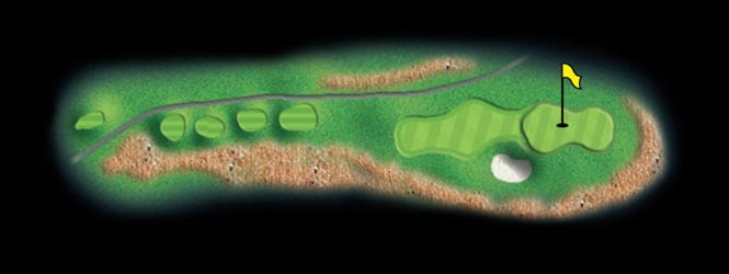 layout for hole 7 at the black mountain golf course