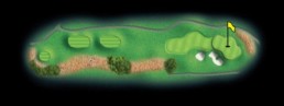 layout for hole 9 at the black mountain golf course